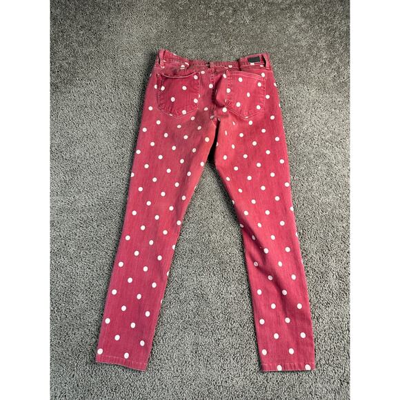 Paige Verdugo Ultra Skinny Jeans Womens 29 Red White Polka Dot Stretch Ladies - Picture 10 of 16